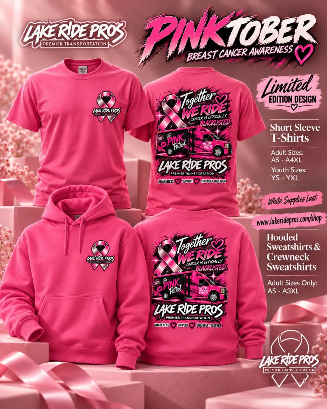 Lake Ride Pros Pinktober Youth T Shirt